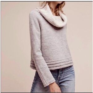 Anthropologie Sleeping On Snow Grey Meribel Cowl Neck Sweater